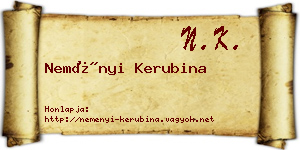 Neményi Kerubina névjegykártya